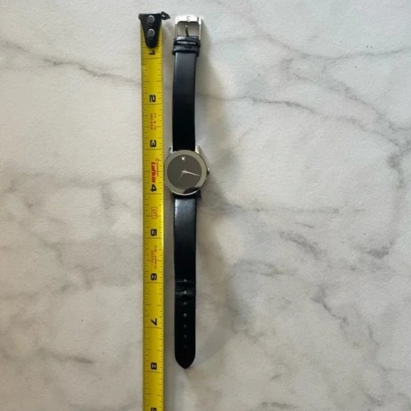 Auc Movado Museum sapphire crystal Ceramic steel, h20 Resistant Leather Watch - Picture 9 of 10